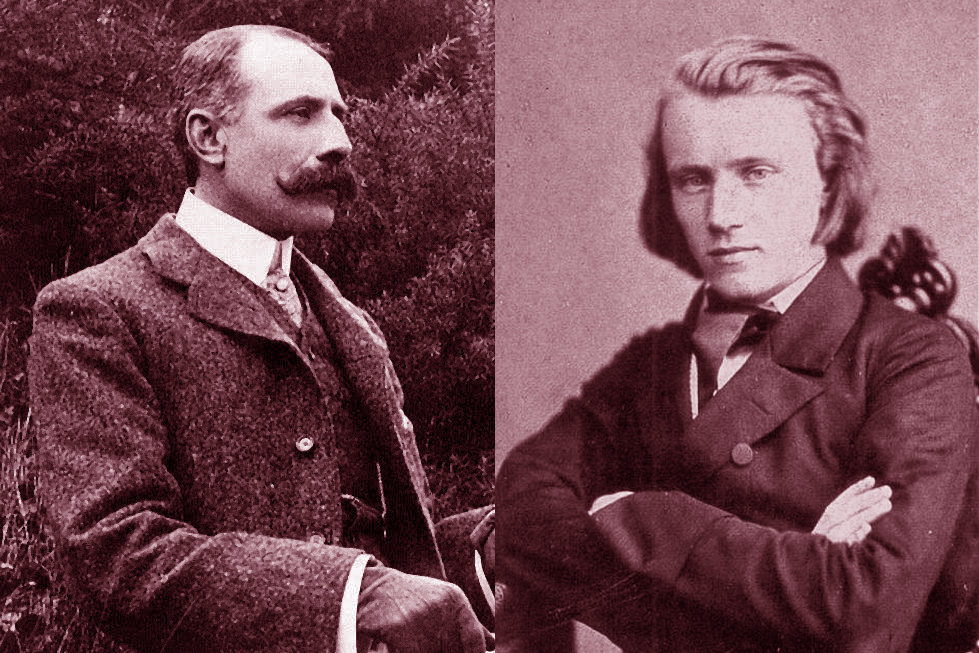 Composers Edward Elgar and Johannes Brahms