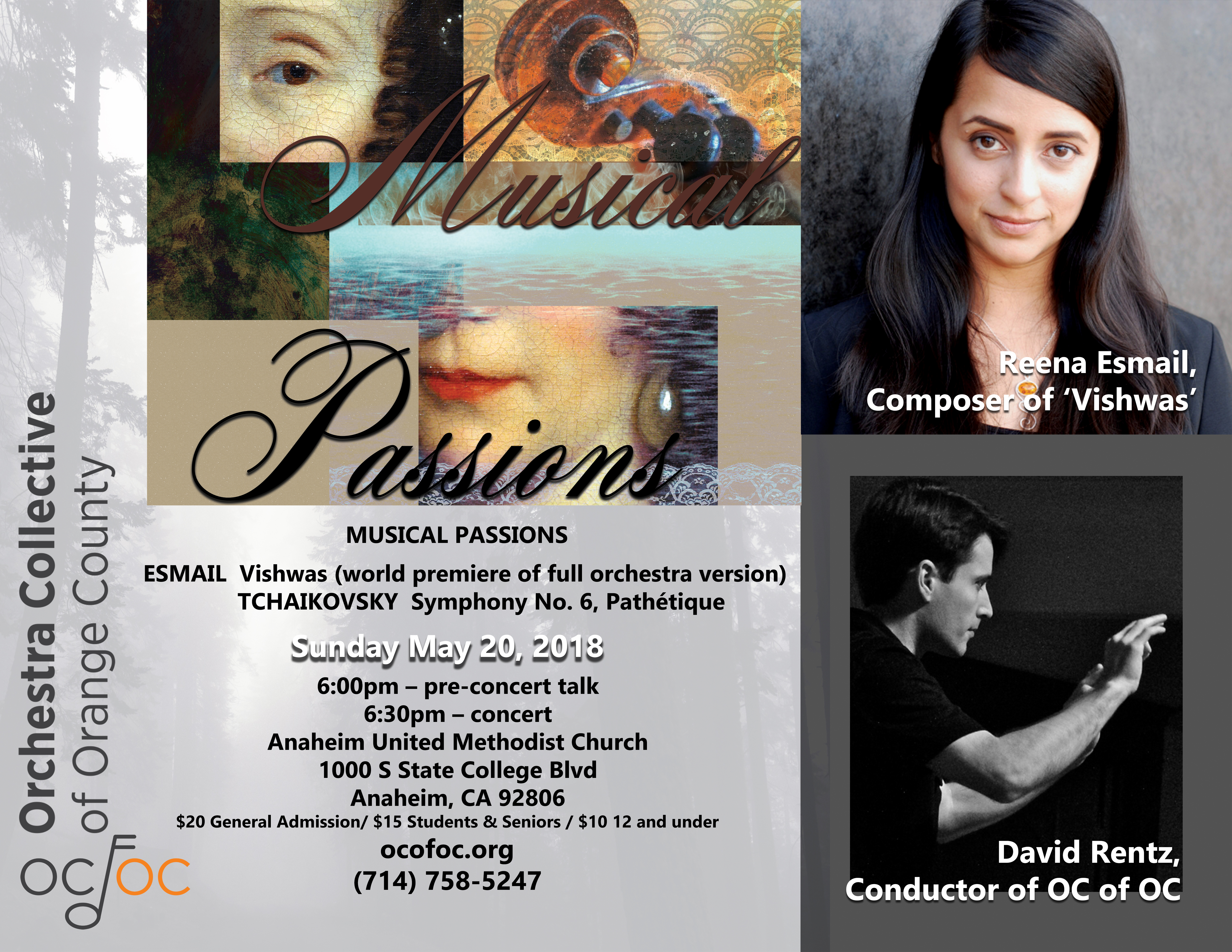 May 20 2018 - Musical Passions Concert Poster OCofOC Concert Flyer for 1-26-19 Concert