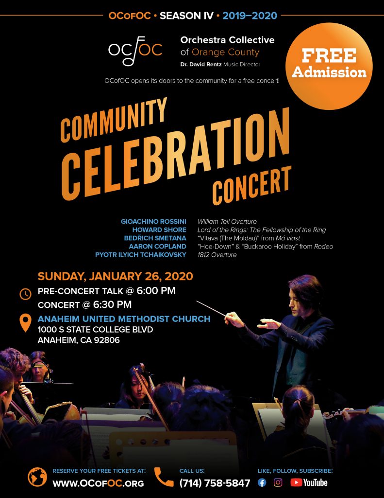 OCofOC Concert Flyer for 1-26-19 Concert